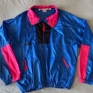 Vintage Columbia Blue and Pink Windbreaker Jacket